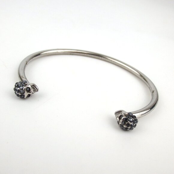 Alexander McQueen Jewelry - Authentic ALEXANDER McQUEEN Skull motif bangle bracelet metal/Rhinestone [Used]